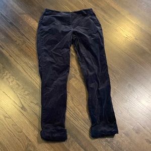 J. Jill Black Corduroy Cords Pants Cuffed Hem 8 Tall EUC